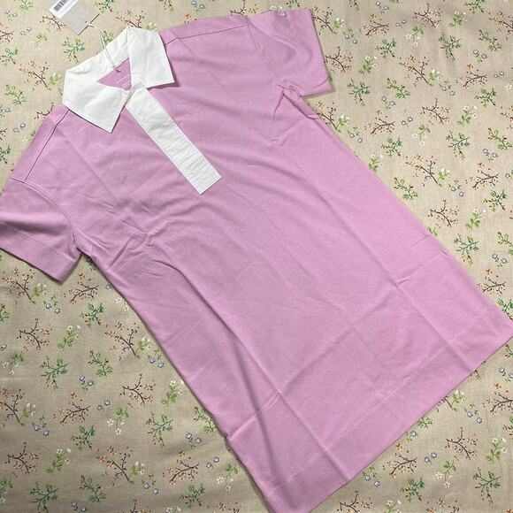 Everlane Polo Shirt Dress Short Sleeve Mini Mauve Small Organic Cotton NWT - Picture 3 of 8